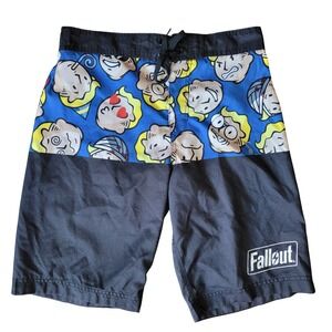 Fallout Board Shorts Bethesda Cartoon Vault Boy Gaming Swim Trunks Medium Pool‎